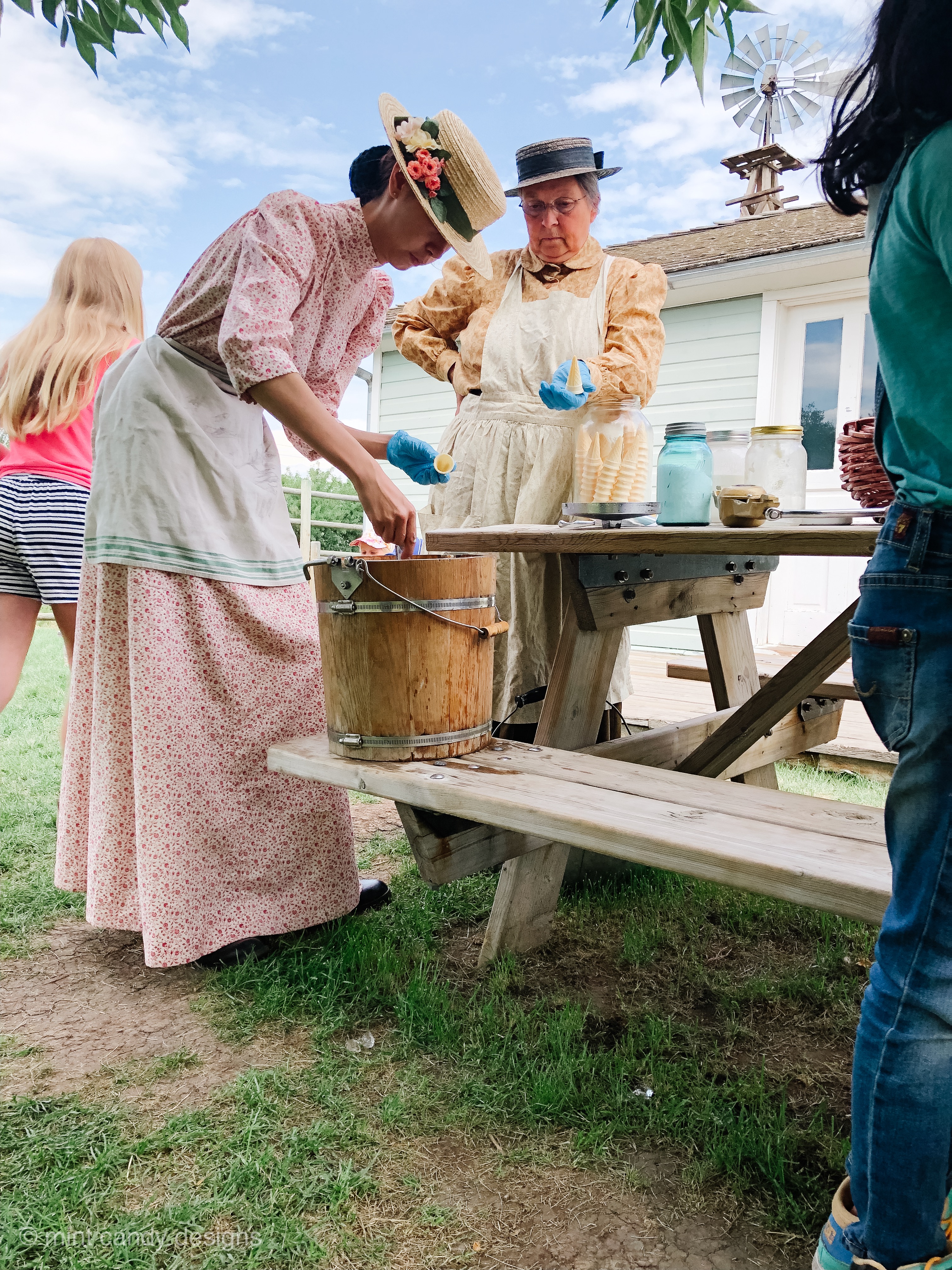 Making ice cream at Heritage Park in Calgary